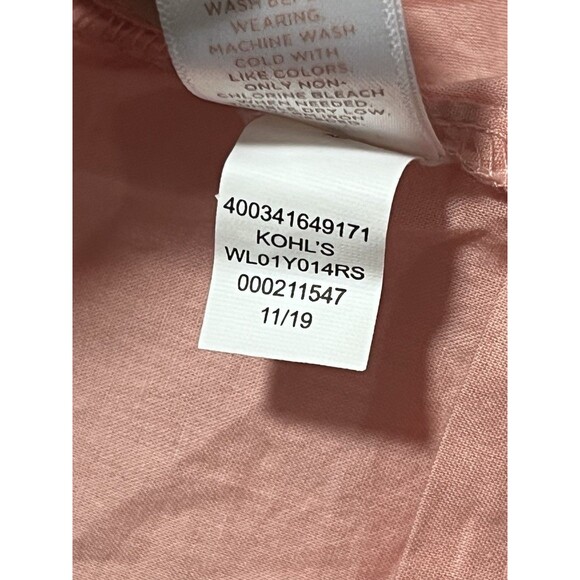 Lauren Conrad Sz. Large Pink Eyelet Fit Flair Ruffle Peasent Cottage Lined Dress - Picture 9 of 9